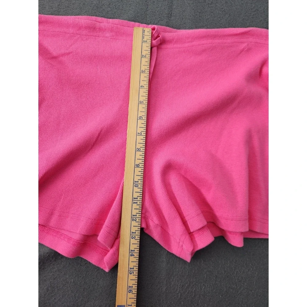 Hard‎ Tail Forever Ribbed Cloth Loungewear Pink Shorts Made In USA Size L Cotton